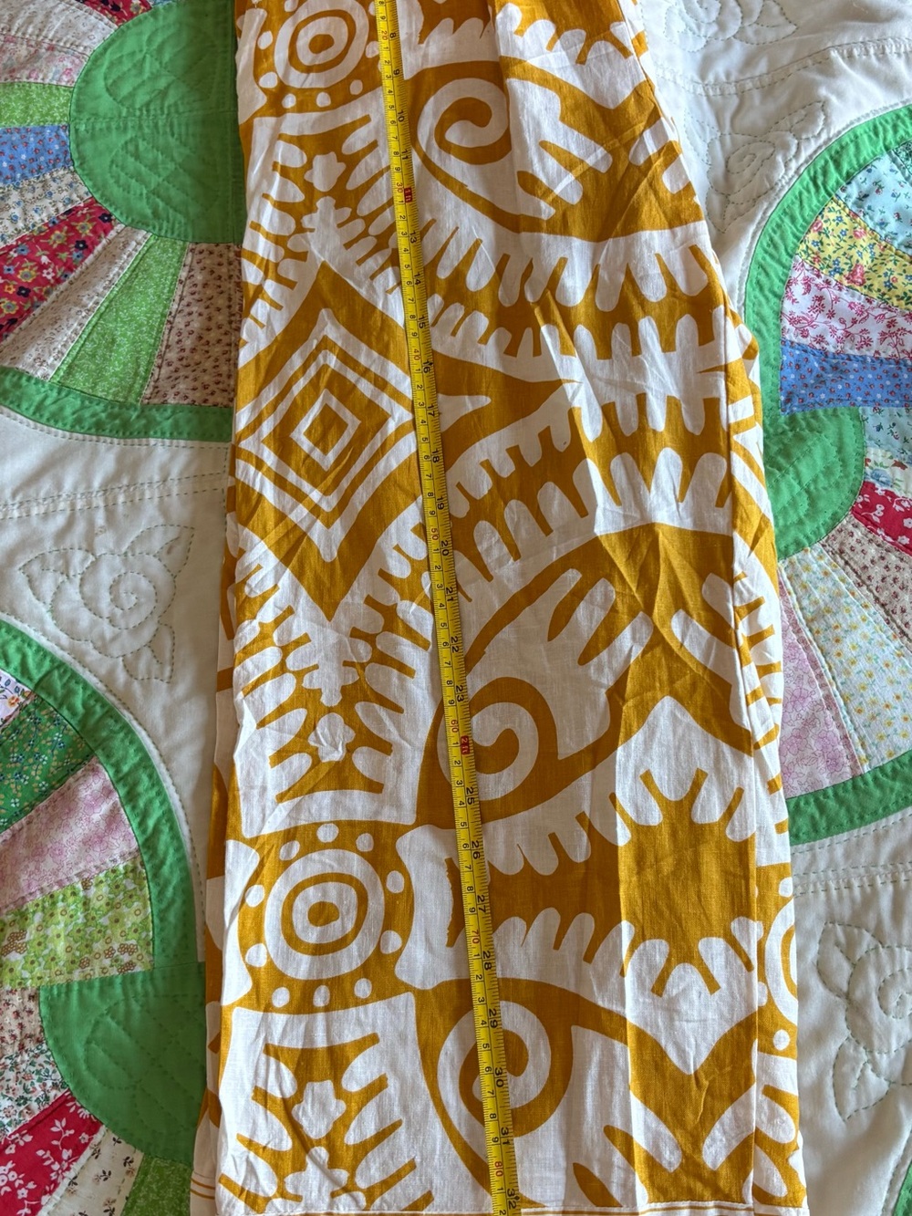 Haute Hippie Women’s Mustard and White Graphic Elastic-Waist Pants - Picture 7 of 8